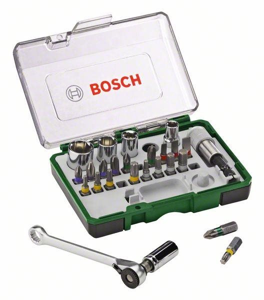 Bosch Extra Hard Mini csavarbitkészlet racsnival hobbi használatra, 27 db