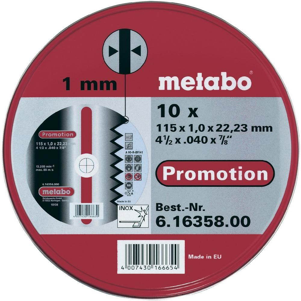 Metabo vágókorong készlet Metabo SP 115x1,0x22,23 Inox 616358000