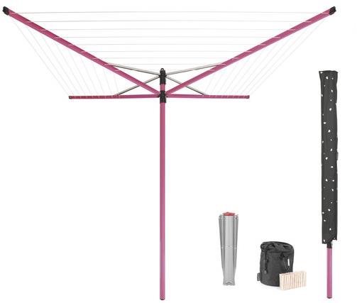 Brabantia szárító Lift-O-Matic 50 m, hegy, rózsaszín, tartozékokkal
