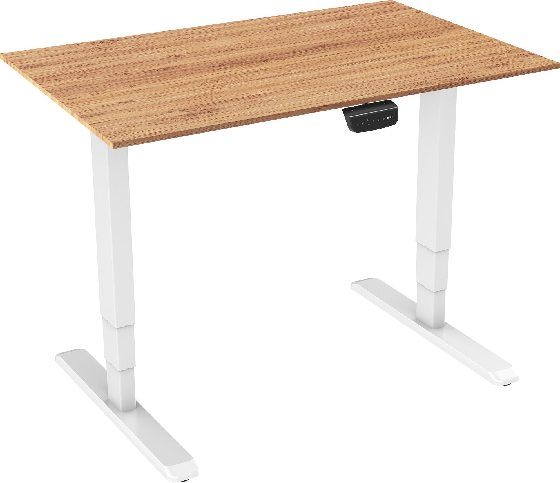 AlzaErgo Table ET1 NewGen fehér + TTE-01 140x80cm bambusz asztallap