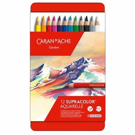 CARAN D'ACHE Supracolor Aquarelle 12 barev