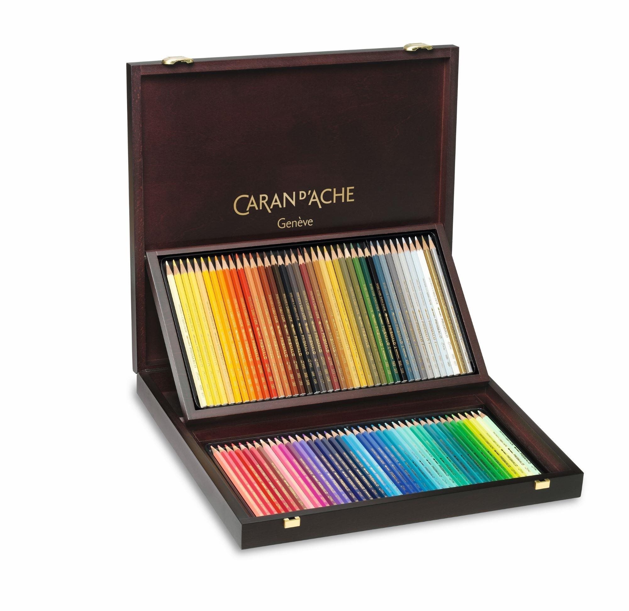 CARAN D'ACHE Prismalo Aquarelle 80 barev v dřevěném boxu
