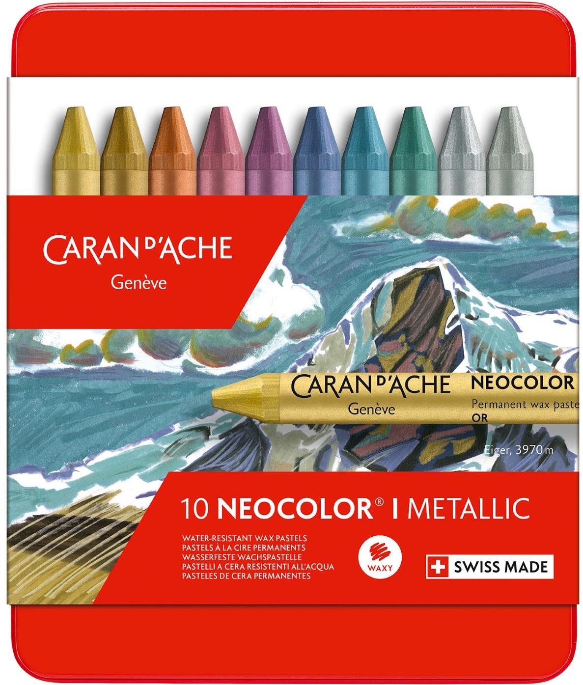 CARAN D'ACHE Neocolor I 10 metalických barev
