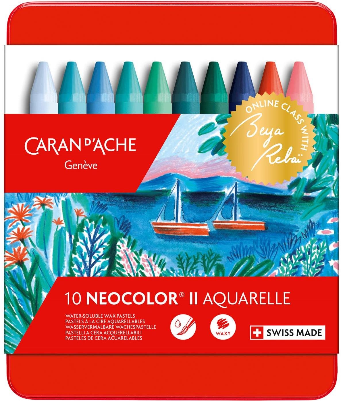 CARAN D'ACHE Neocolor II edice Beya Rebai 10 studených barev v kovovém boxu