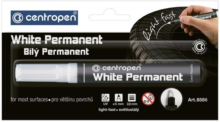 CENTROPEN značkovač 8586 bílý permanent