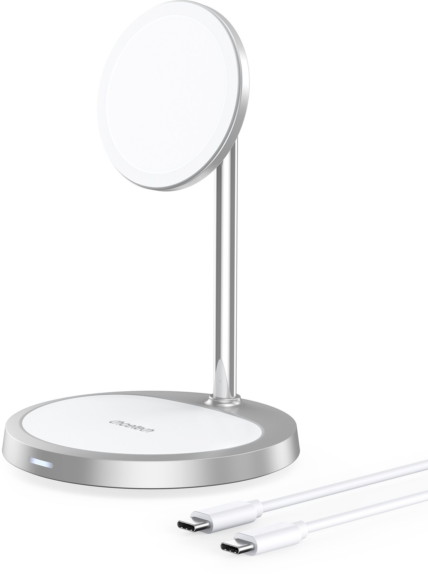 ChoeTech MFM 2in1 Holder Magnetic Wireless Charger For iPhone 12/13/14 Series silver