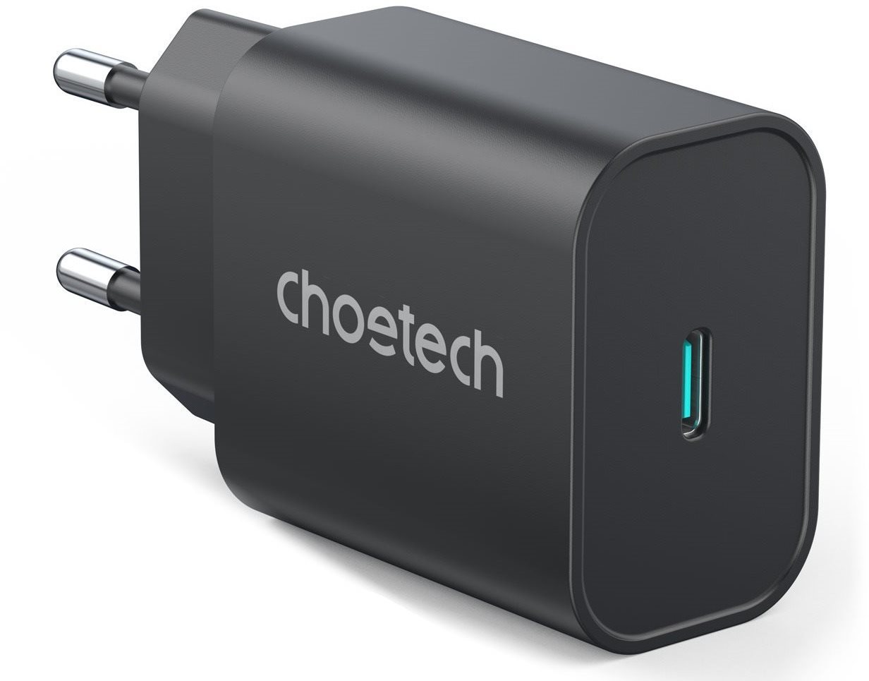 ChoeTech USB-C PD PPS Samsung Super Fast Charging 25W Charger Black
