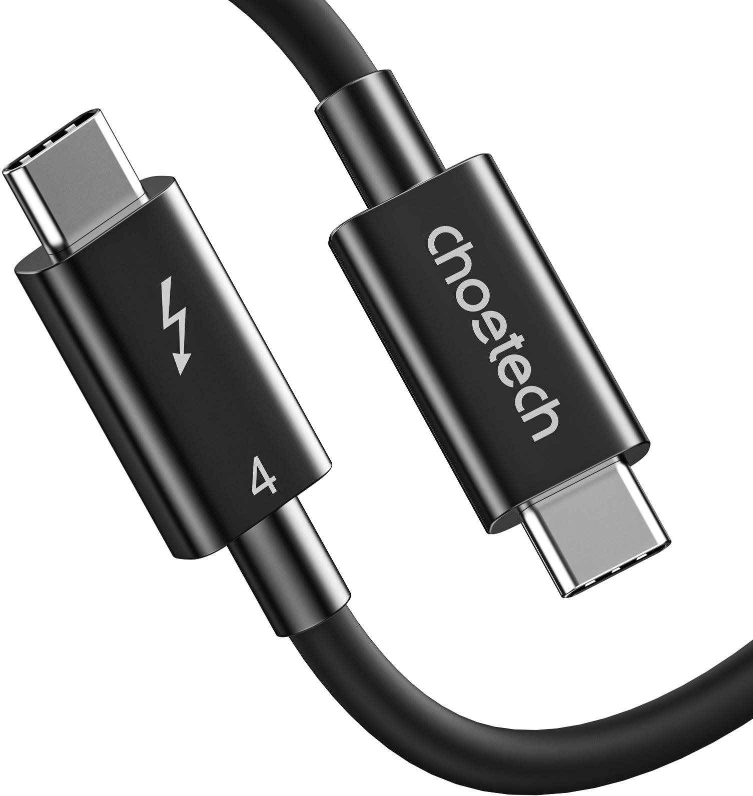Adatkábel ChoeTech Thunderbolt 4 USB-C 40Gbps Cable 0.8m Black