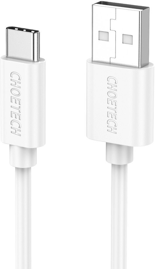 Adatkábel ChoeTech (USB-A to USB-C) Cable 1m, fehér