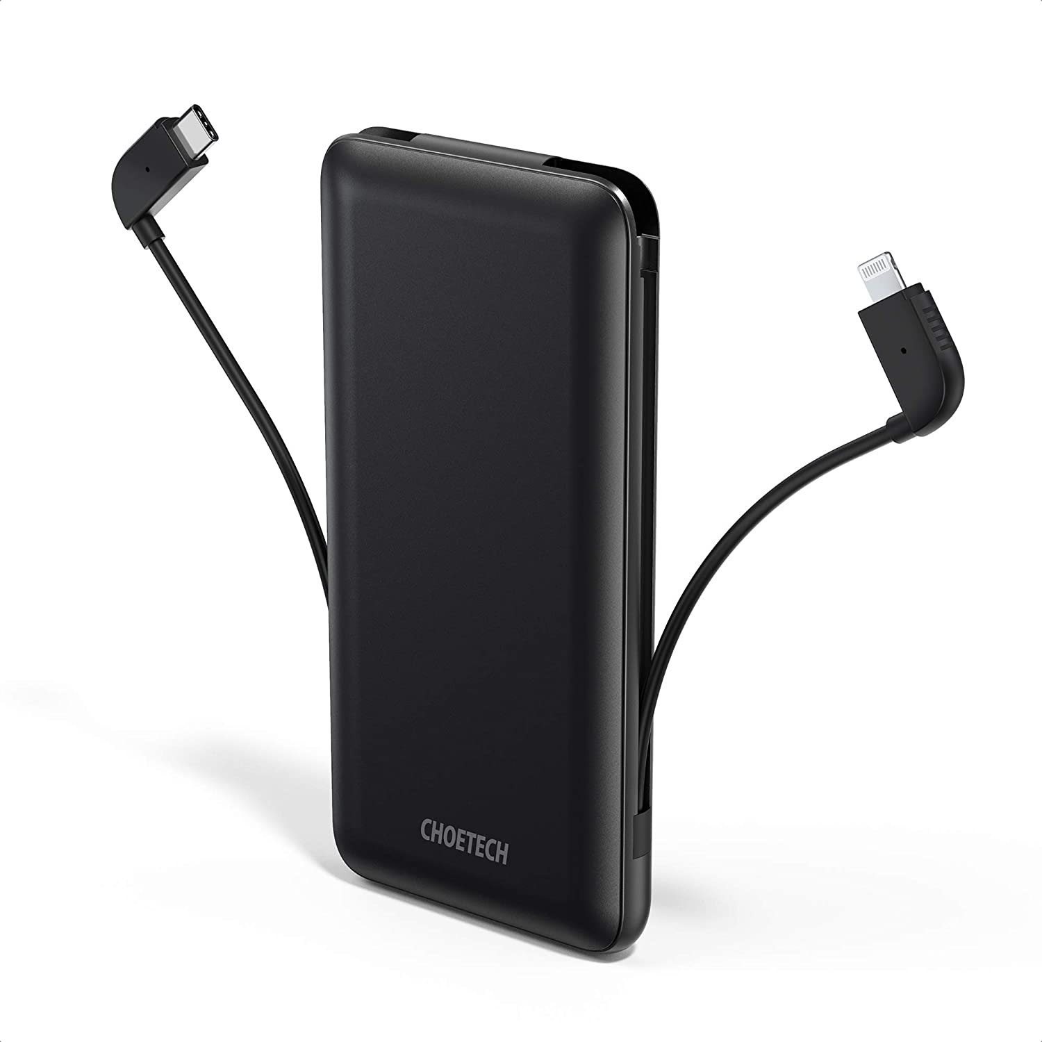 ChoeTech MFi Power Bank PD 18W with Lightning Cable 1000mAh Black