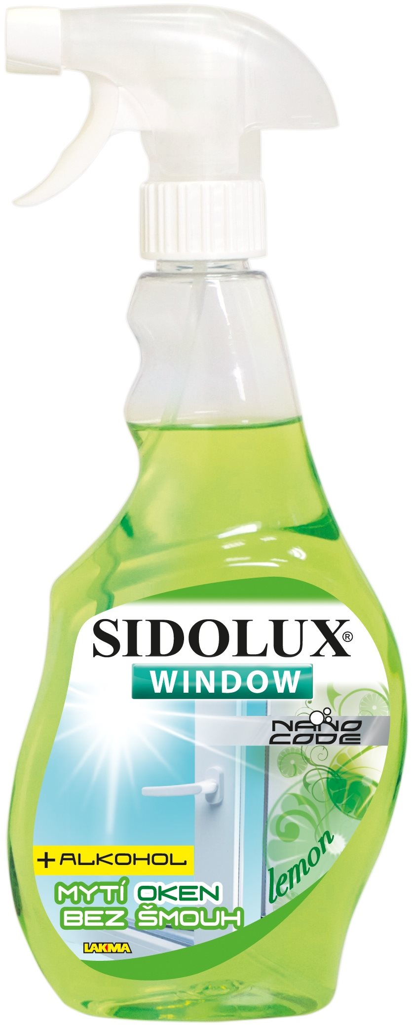 Üvegtisztító SIDOLUX Window Nano Code Lemon 500 ml