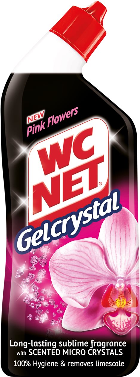 WC gél WC NET Gel Crystal Pink Flowers 750 ml