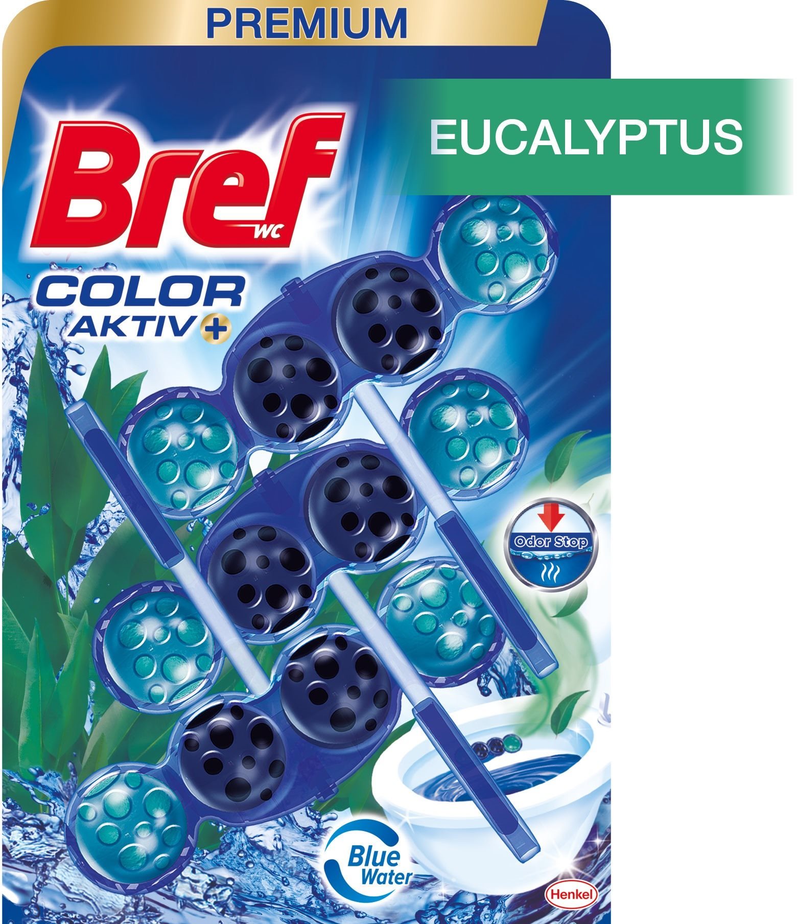 WC golyó BREF Blue Aktiv Eucalyptus 3 x 50 g