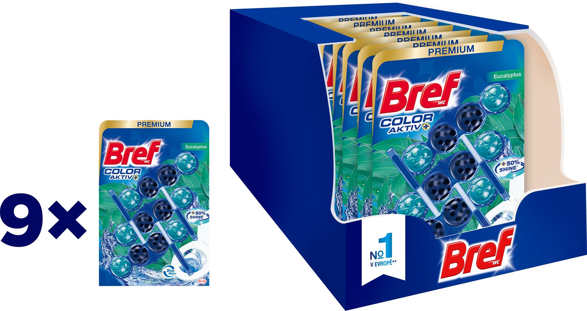 BREF Color Aktiv Eucalyptus WC illatosító 27 × 50 g