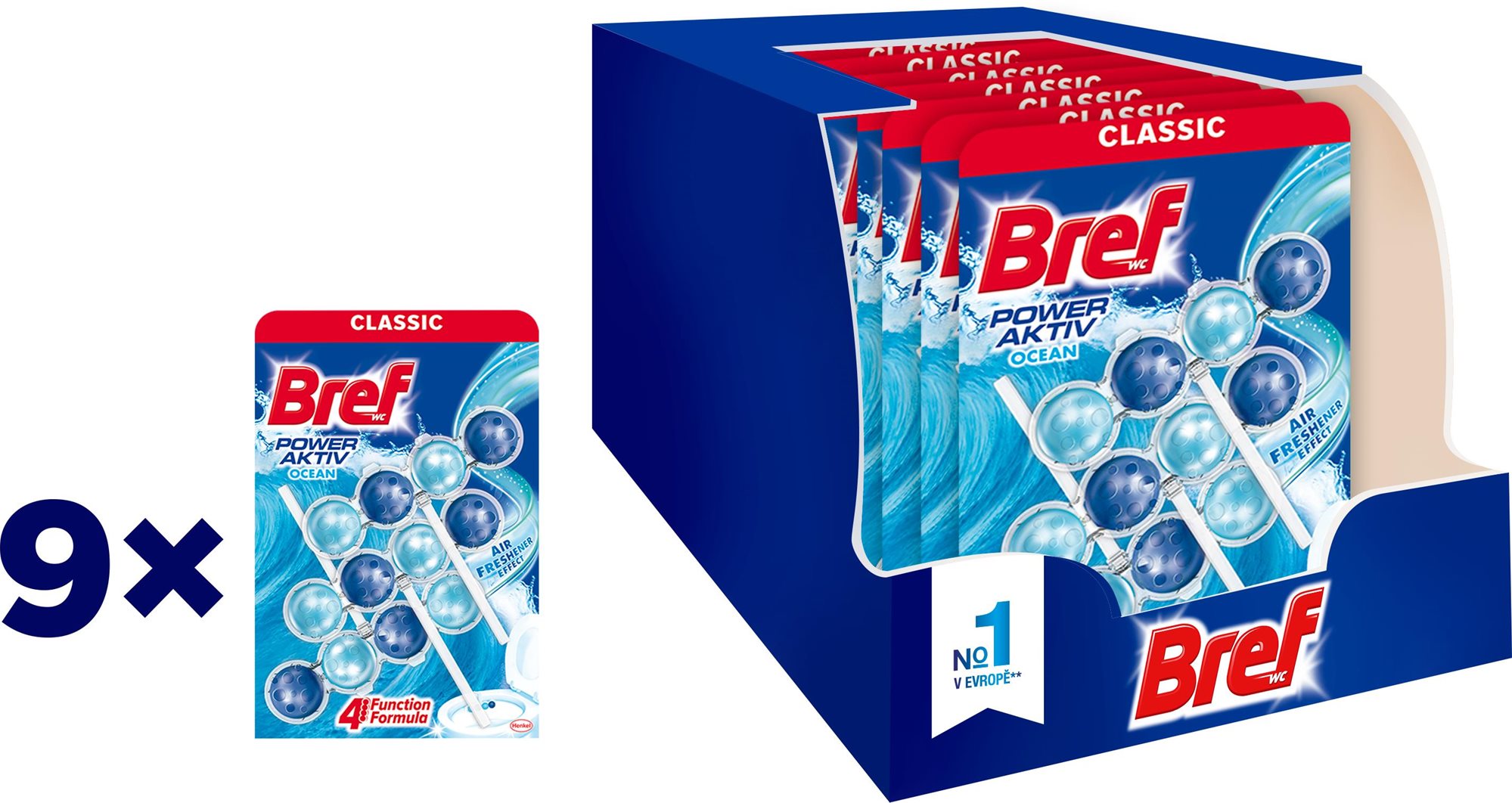 BREF Power Aktiv Ocean WC illatosító 27 × 50 g