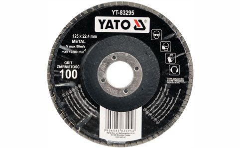 Yato Lamellar korundkerék 125 x 22,2 mm konvex csiszoláshoz P100