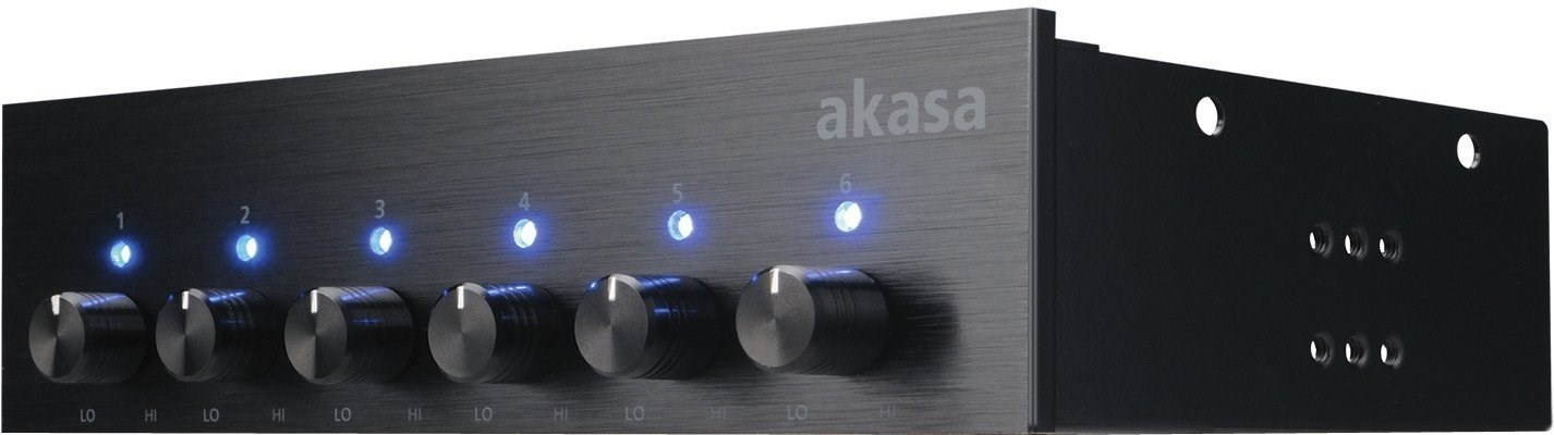AKASA 6 csatornás Ventilátor fordulatszabályozó AK-FC-08BK 5.25