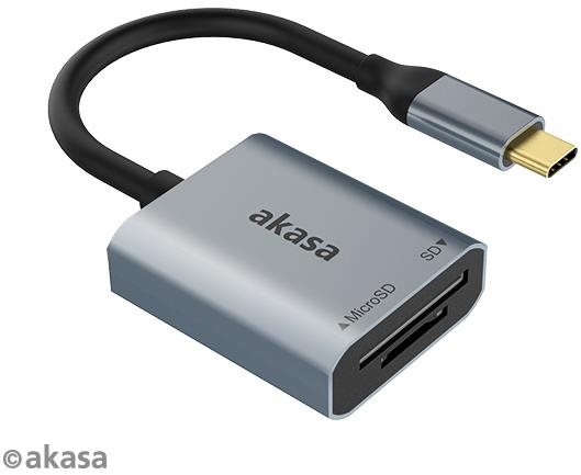 AKASA SD a microSD USB C kártya olvasó / AK-CR-10BK