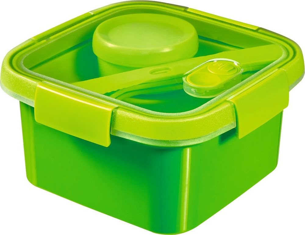 CURVER SMART TO GO 1,1 liter, evőeszközzel, kis tállal és tálcával - zöld