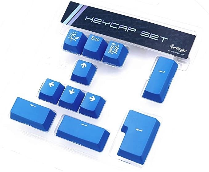 Ducky PBT Double-Shot Keycap Set, kék, 11 billentyű