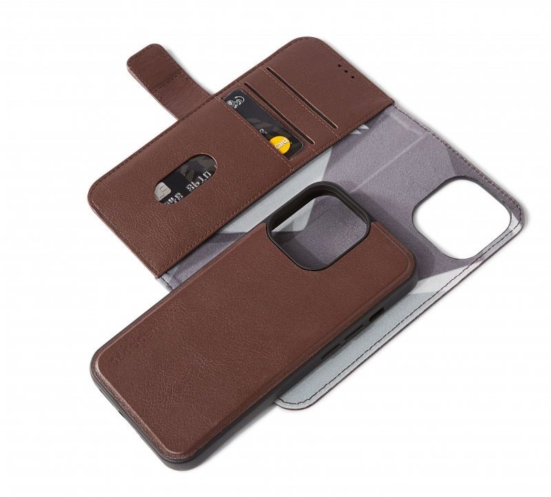 Mobiltelefon tok Decoded Leather Detachable Wallet Brown iPhone 14 Pro