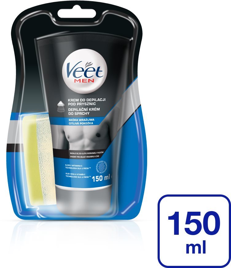 Veet Haj eltávolító krém az érzékeny bőr férfiaknak Silk & Fresh 150 ml
