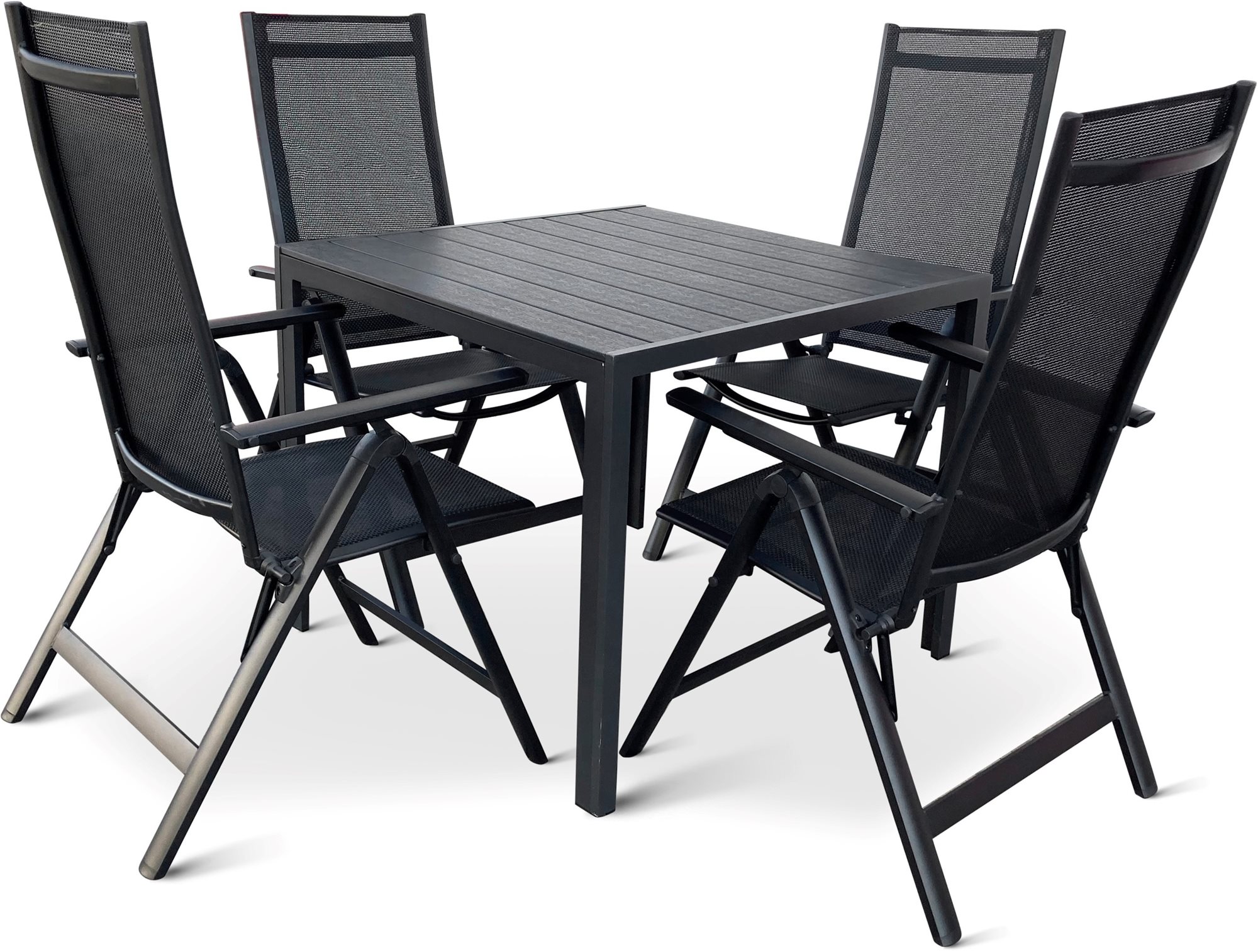 VIKING L/RAUL Kerti bútor szett, 1 asztal + 4 szék
