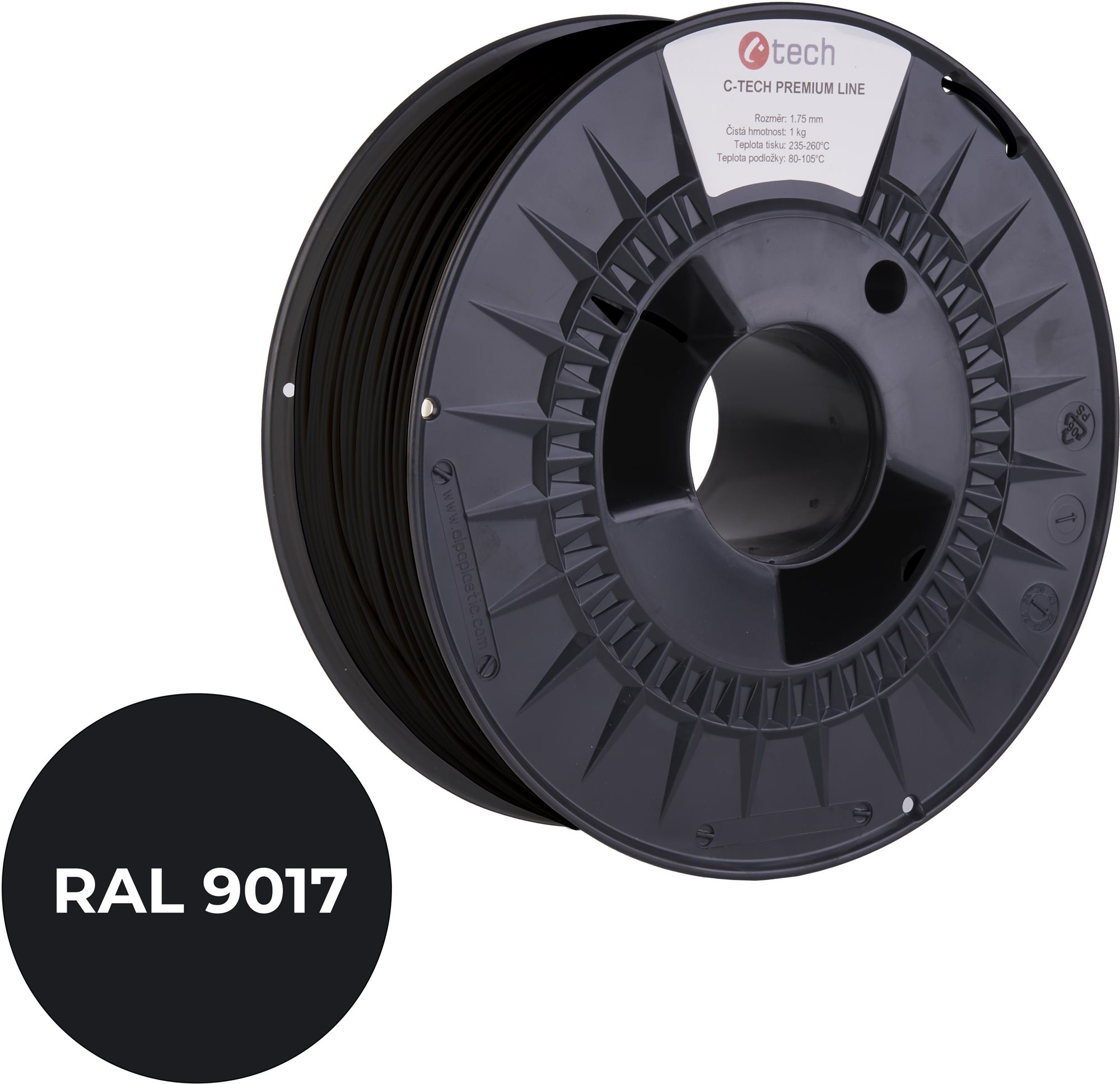 C-TECH PREMIUM LINE PA6 3D nyomtatószál RAL9017 közlekedési fekete