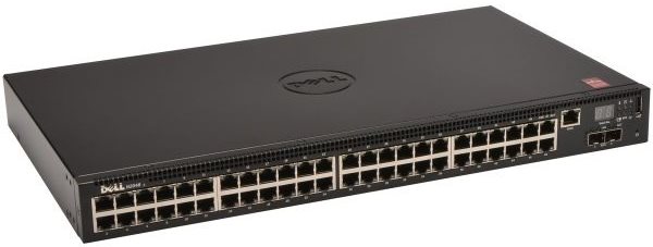 Dell networking n2048 l2 48x 1gbe + 2x 10gbe sfp+ fixed ports stacking io to psu airflow ac