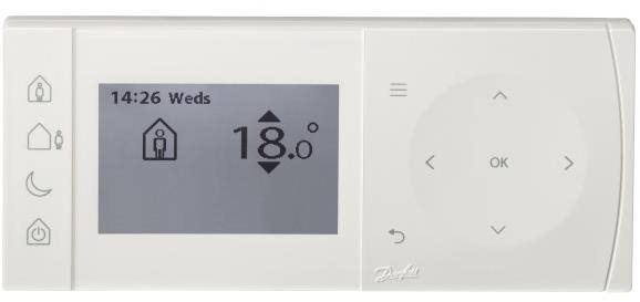 Danfoss TPOne-B, 087N7851, okos termosztát, elemmel működtethető, fehér színű