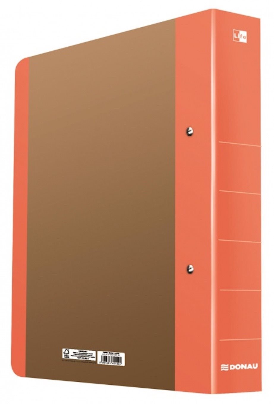 DONAU Life dupla gyűrűs, A4, 5 cm, neon narancssárga