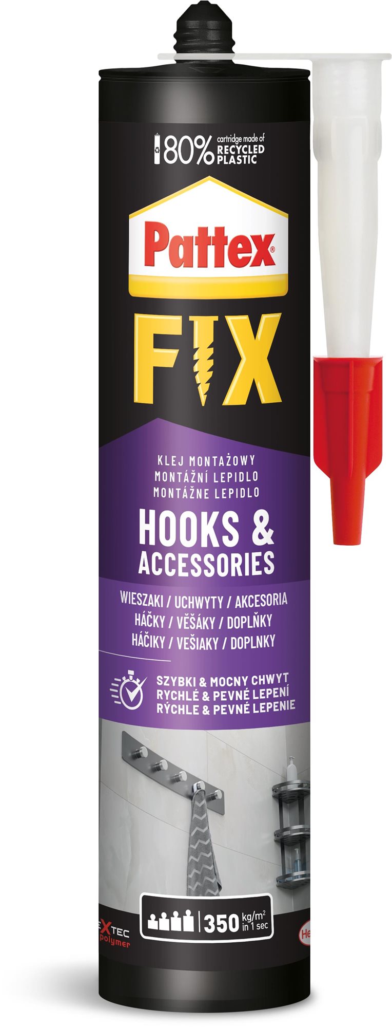 Ragasztó PATTEX FIX Hooks & Accessories (kampók & tartozékok) 440 g