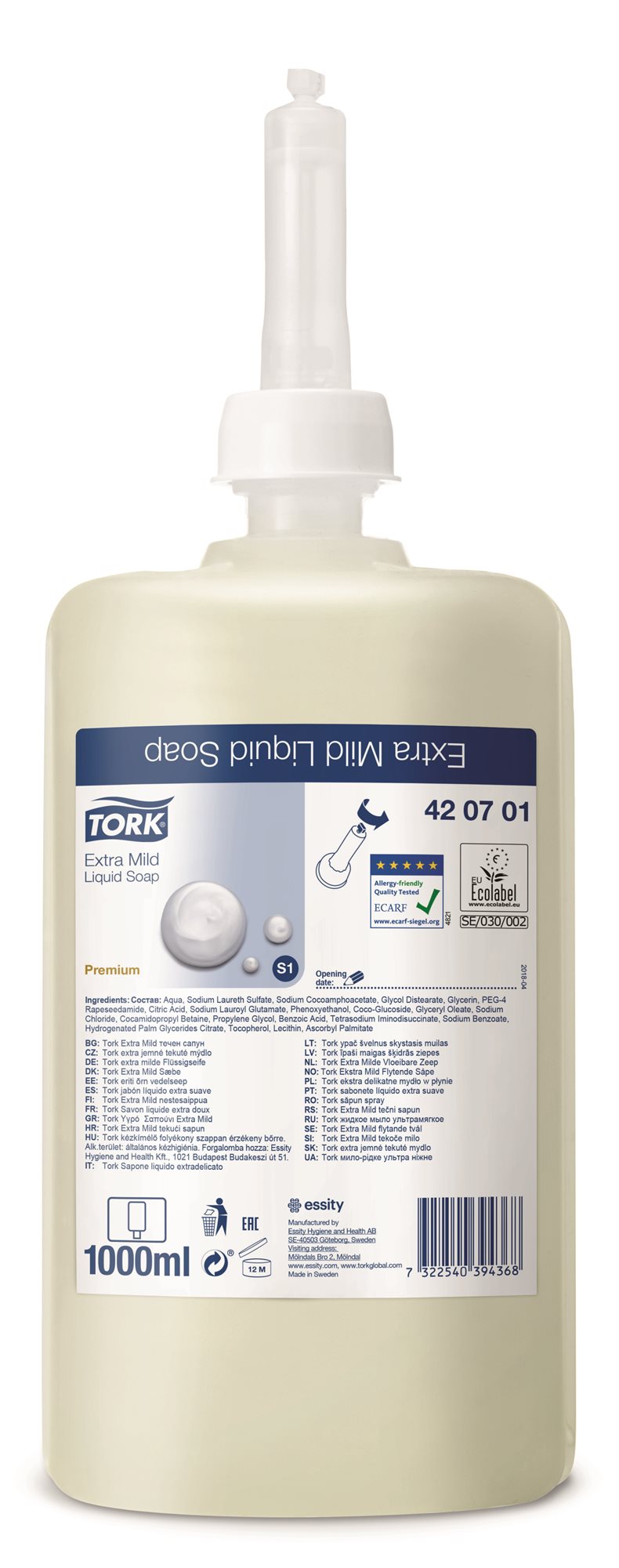 Folyékony szappan TORK S1 Extra lágy szappan 1 l