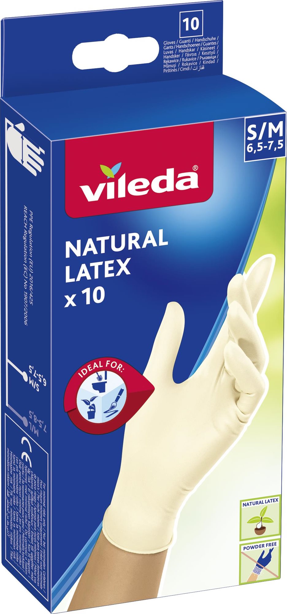 VILEDA Natural Latex Kesztyű S/M 10 db