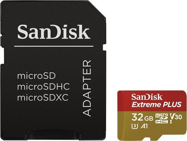 SanDisk MicroSDXC 32GB Extreme Plus + SD adapter