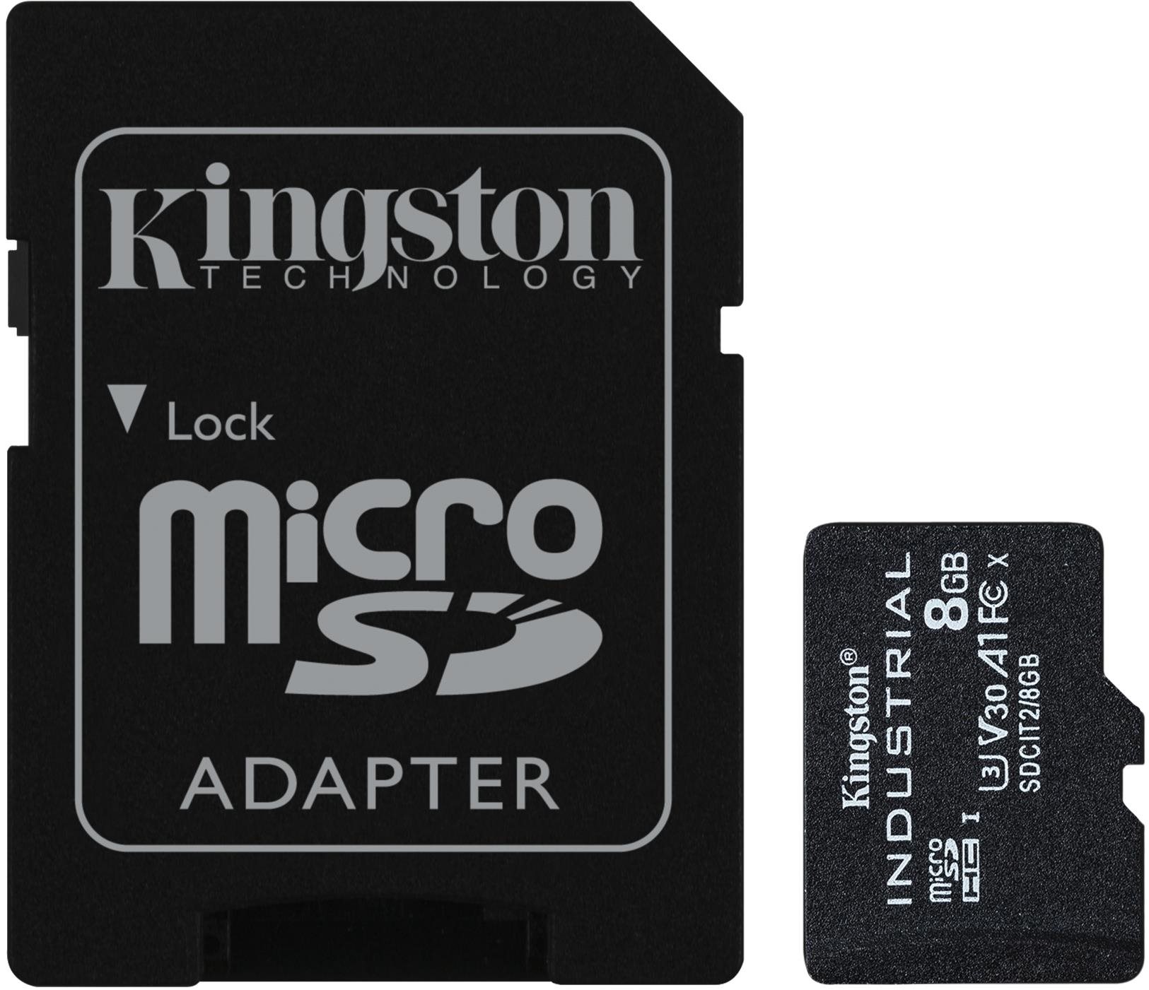 Kingston MicroSDHC 8GB Industrial + SD adapter