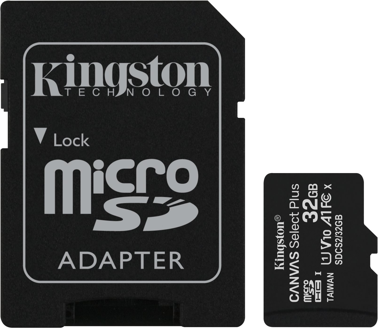 Kingston 32 GB micSDHC Canvas Select Plus 100R A1 C10 kártya + SD adapter