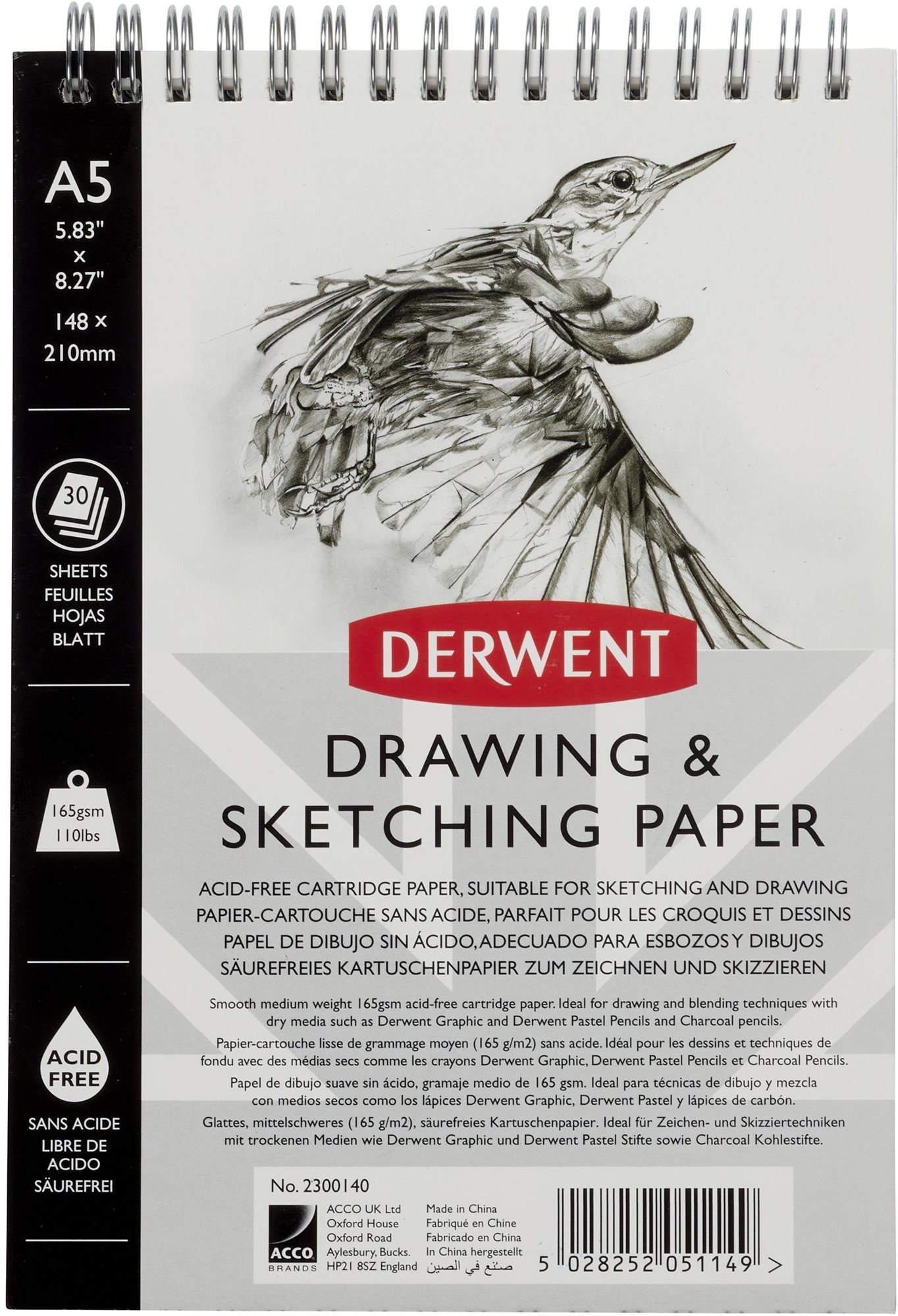 DERWENT Drawing & Sketching Paper A5 / 30 lap / 165g/m2 Rajz- és vázlatpapír