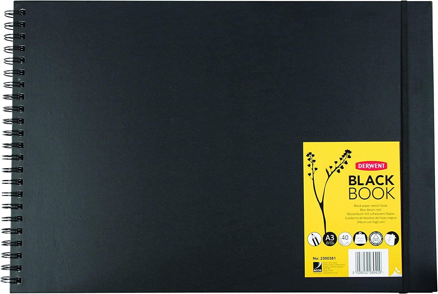 DERWENT Black Book A3 / 40 lap / 200g/m2