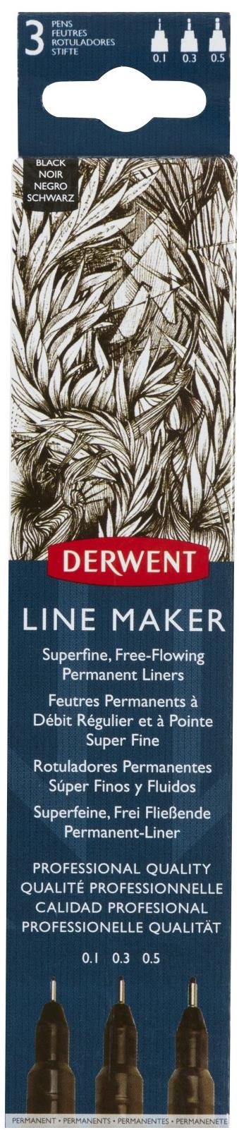 DERWENT Line Maker Black 0.1, 0.3 és 0.5 mm, fekete
