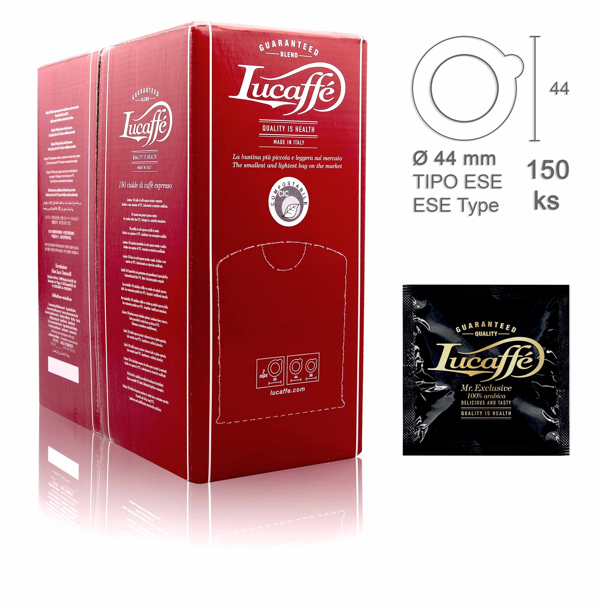 Lucaffe 100% Arabica, E.S.E kávépárna, 150db