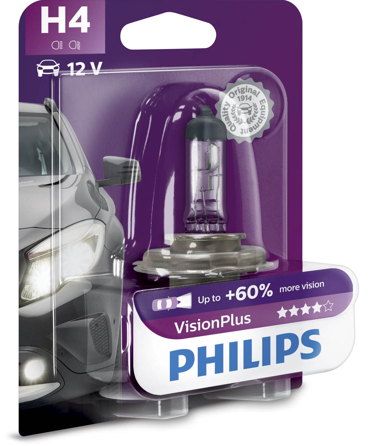 PHILIPS H4 VisionPlus, 60 / 55W, foglalat P43t-38