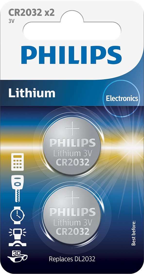 Philips CR2032P2 elem, 2 darabos csomag