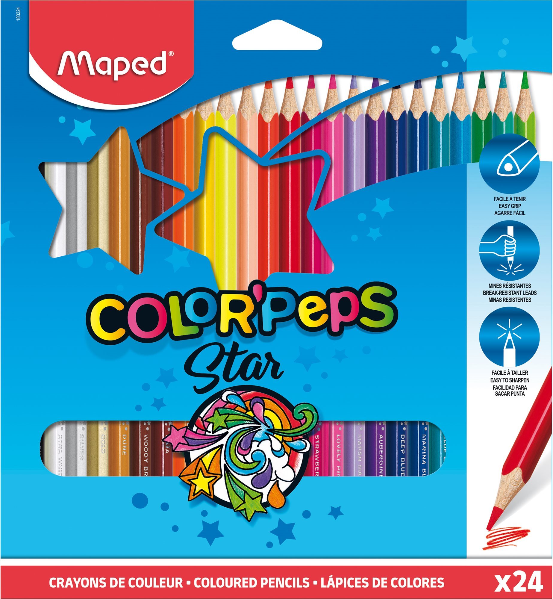 Színes ceruza Maped Color Peps 24 színű háromszögletű