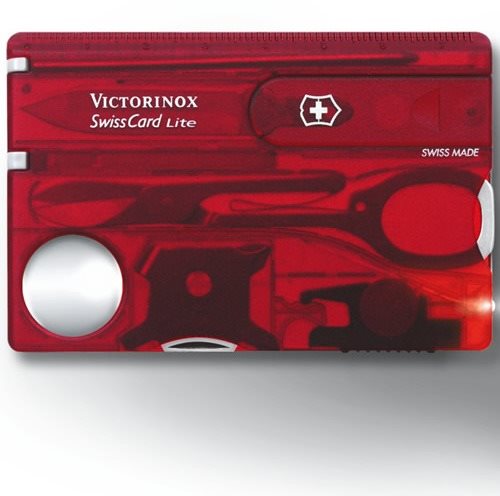 Victorinox Swiss Card Lite áttetsző piros