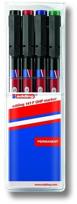 EDDING 141 F OHP pen, 4 színből álló készlet