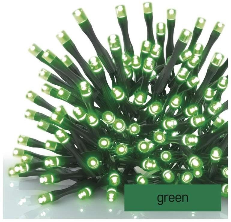EMOS Standard LED sorolható karácsonyi fényfüzér, 10 m, kültéri és beltéri, zöld