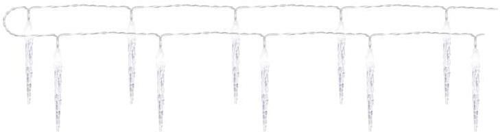 EMOS LED karácsonyi fényfüzér - 10x jégcsap, 1,35 m, 2x AA, beltéri, hideg fehér, időzítővel