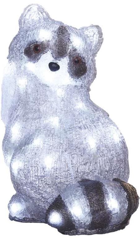 EMOS LED dekoráció - világító mosómedve, 28 cm, beltéri és kültéri, hideg fehér, időzítővel