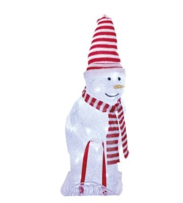 EMOS LED karácsonyi hóember sállal és sapkával, 46 cm, kültéri és beltéri, hideg fehér